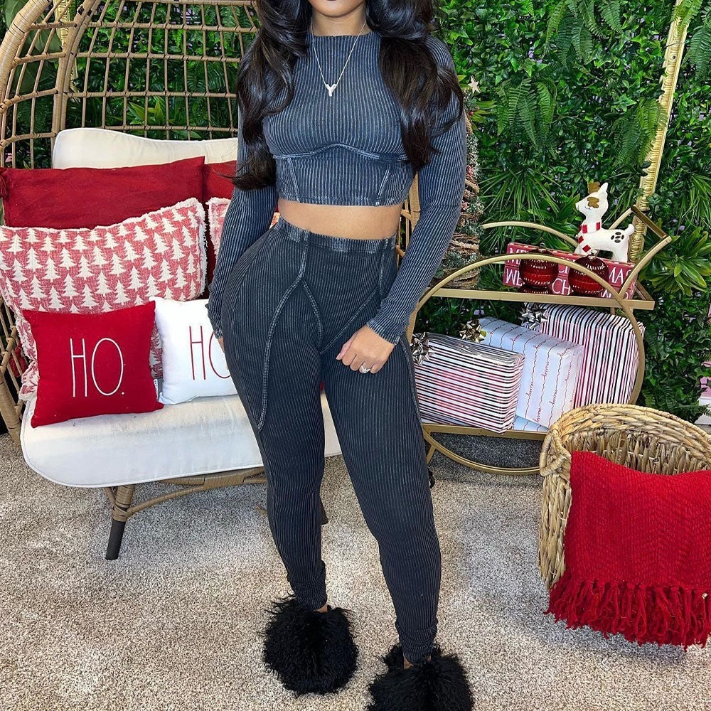 Ribbed Sculpting Two-Piece Set
